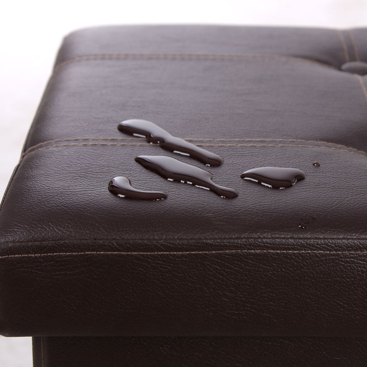 Brown Storage Ottoman Bench
