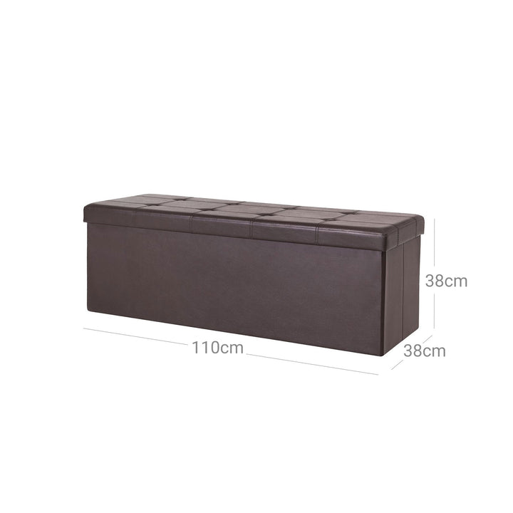 Brown Storage Ottoman Bench