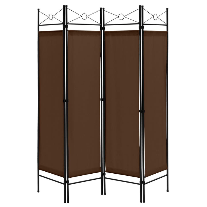 6 Feet 4-Panel Light Weight Room Divider with Polyester Cloth-Brown