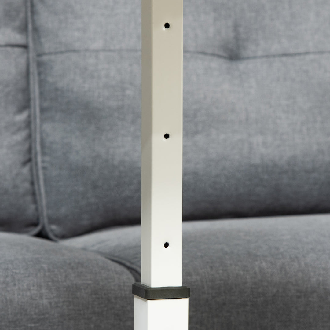 Mobile Overbed Table, Rolling Laptop Stand with Wheels, Height Adjustable Sofa Side Table for Home Office, White