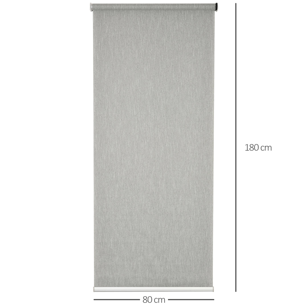 WiFi Smart Roller Blinds Window UV Privacy Protection with Rechargeable Battery, Electric Shades Blind Easy Fit Home Office, Grey, 80 x 180cm