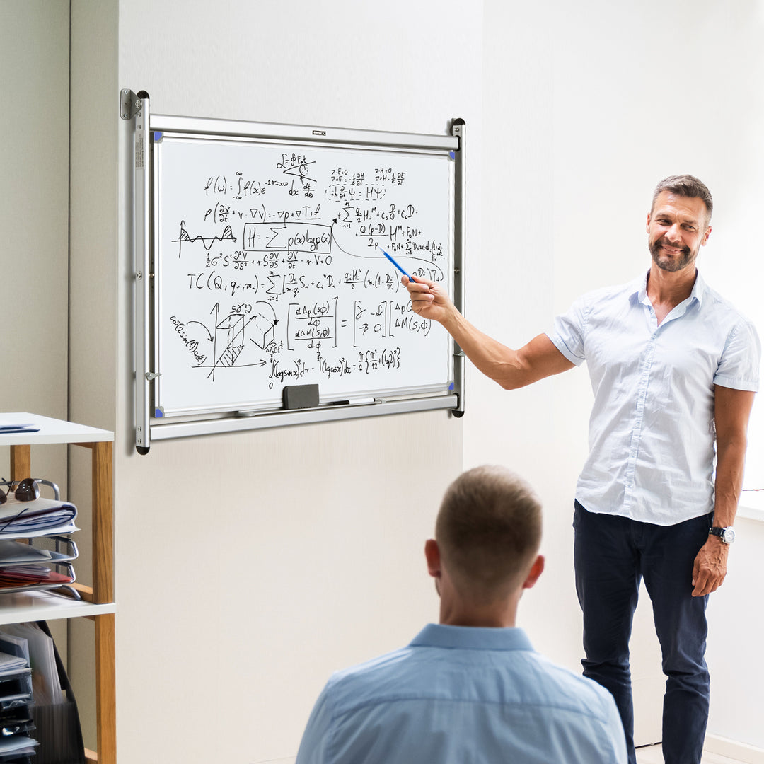 360° Rotating Double-Sided Whiteboard Blackboard with Magnets