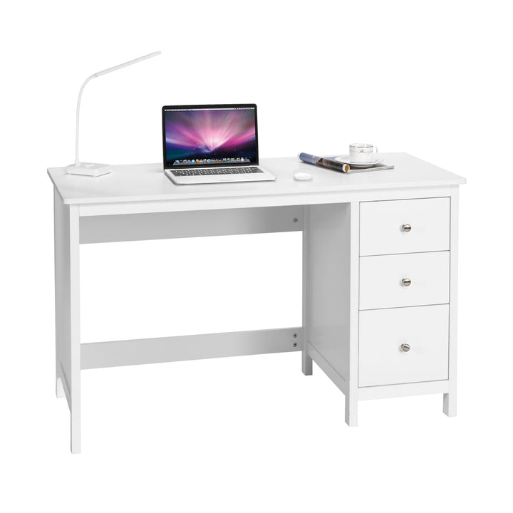 Modern Computer Desk with 3 Drawers for Home Office-White