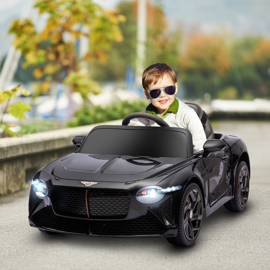 Bentley Bacalar Licensed 12V Kids Electric Ride on Car with Remote Control, Powered Electric Car with Portable Battery, Music, Horn, Lights, Suspension Wheels, for Ages 3-5 Years - Black