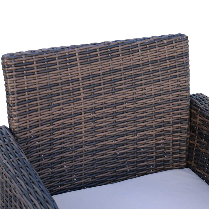 4-Seater Rattan Garden Sofa Set Outdoor Patio Wicker Weave 2-seater Bench Chairs &amp; Coffee Table Conservatory, Brown