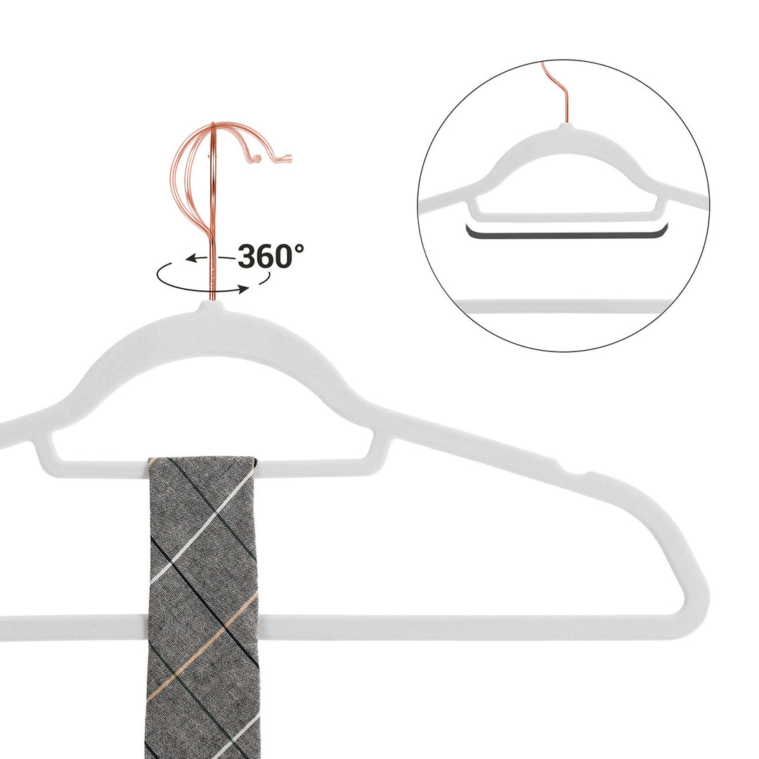 Non-Slip Clothes Hanger with Rose Gold Colour Swivel Hook