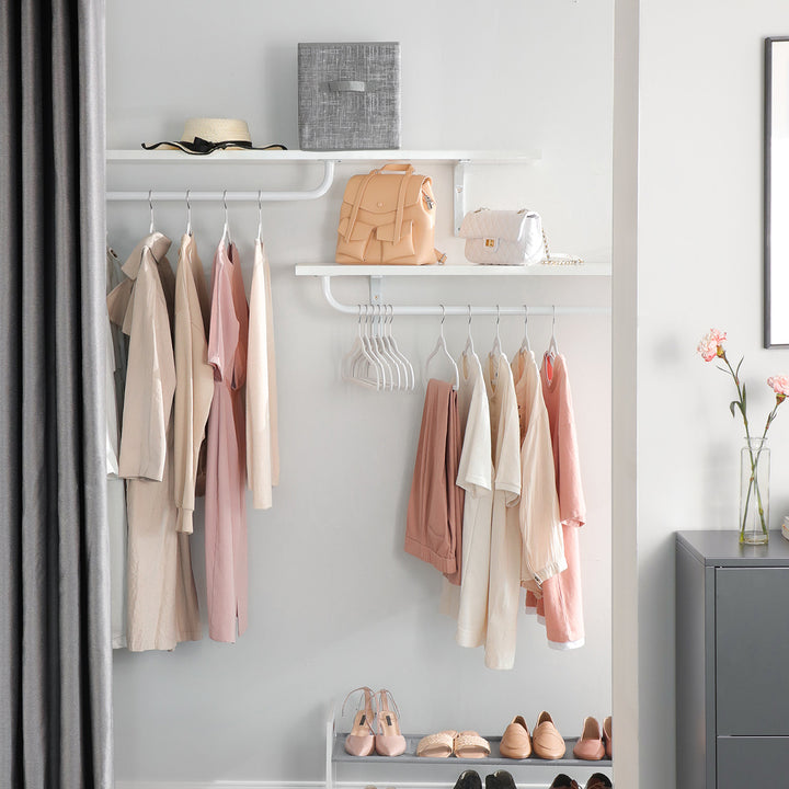 Set of 50 White Non-Slip Hangers with Swivel Hooks