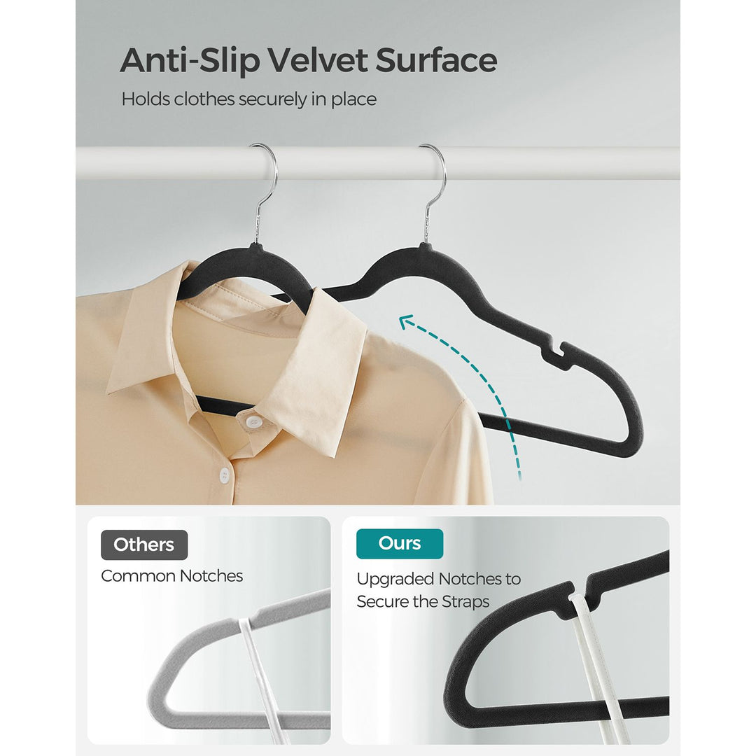 30-Pack Velvet Hangers Black