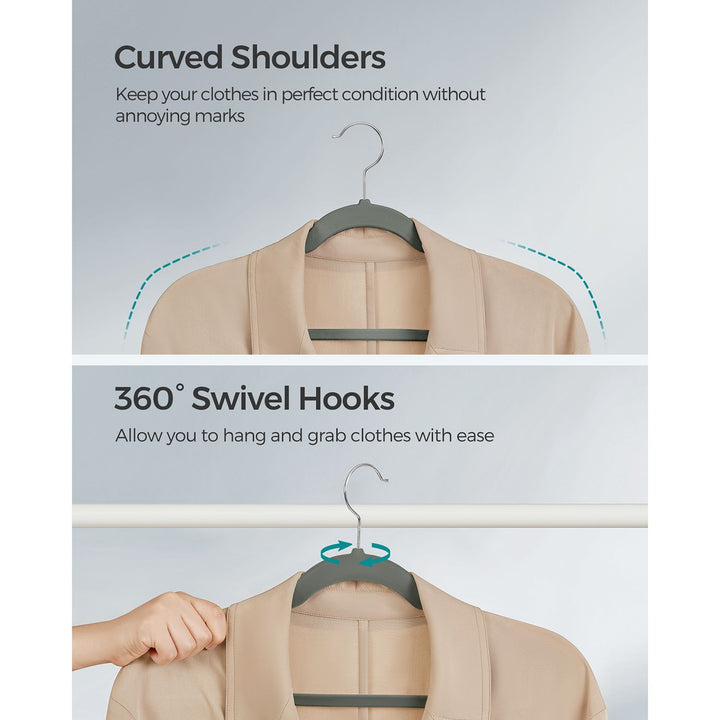 30-Pack Velvet Hangers Grey
