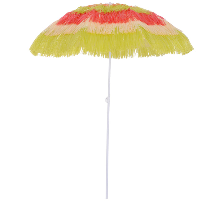 Outsunny Hawaii Beach Umbrella Foldable Parasol-Rainbow