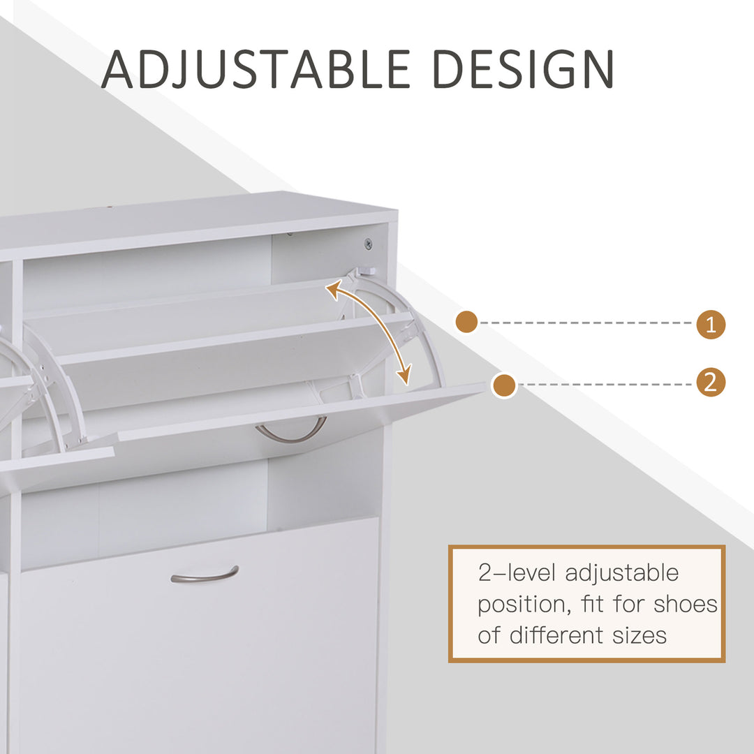 Shoe Cabinet, 120Lx24Wx81H cm, Particle Board-White