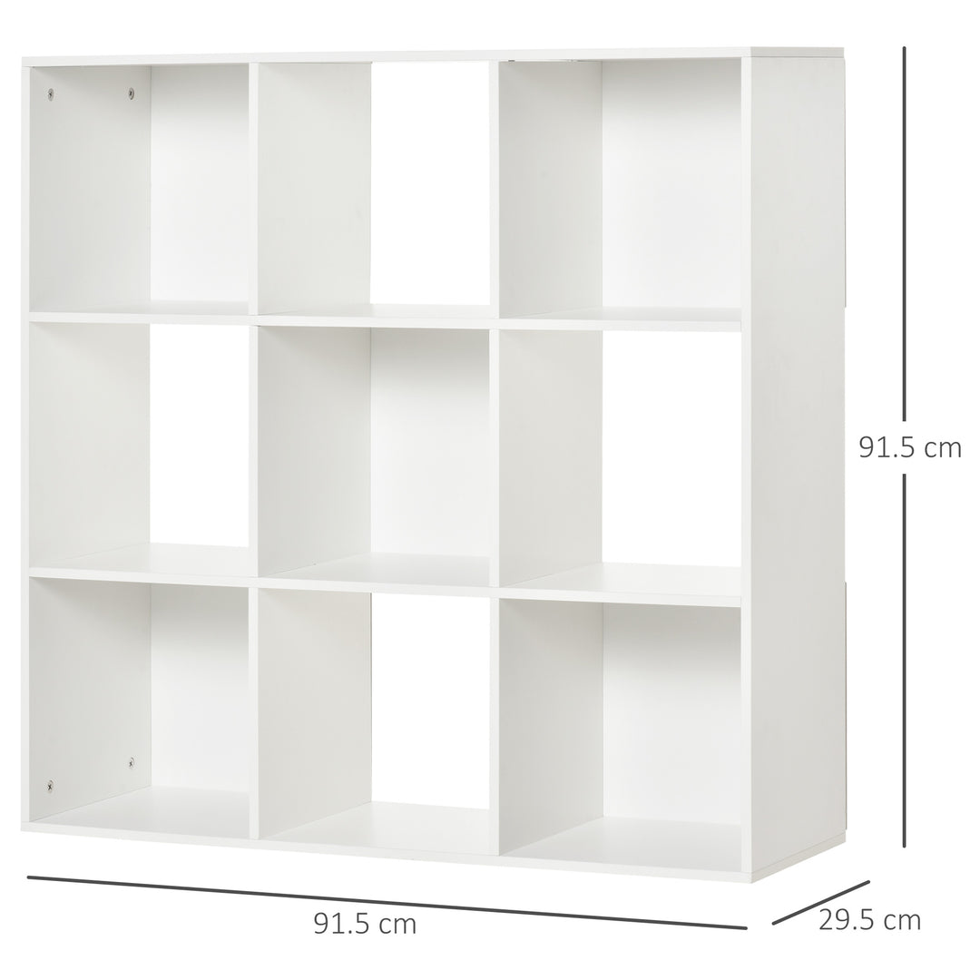 3-tier 9 Cubes Storage Unit Particle Board Cabinet Bookcase Organiser Home Office Shelves White