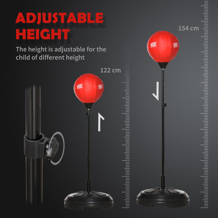 Kids Boxing Set, Adjustable Height Punching Ball, Free Standing Punch Bag with Boxing Gloves for 8-10 Years Children