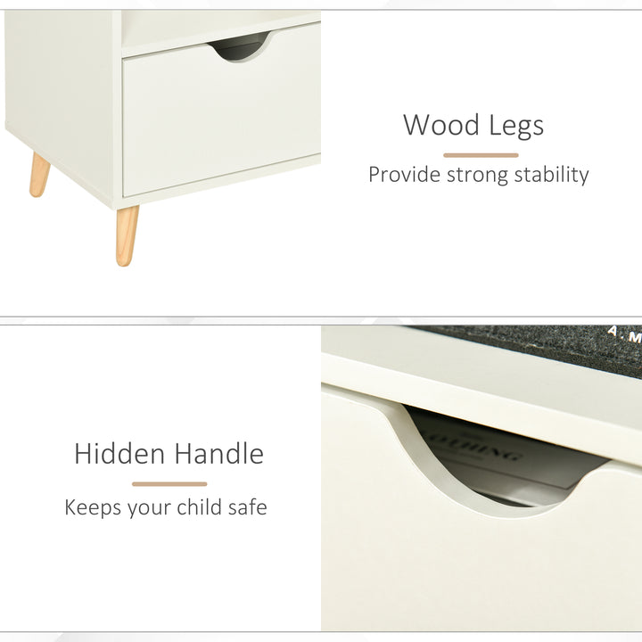 HOMCOM TV Stand with Shelf &amp; Drawers Storage Cabinet Media Entertainment Center Modern White