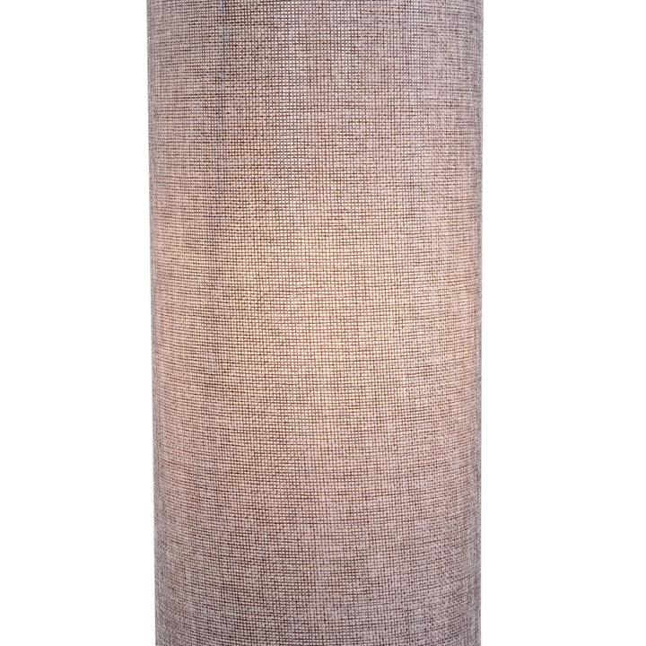 Wooden Base Fabric Floor Lamp with Linen Fabric, Grey