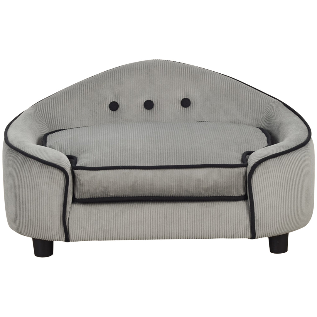 Pet Sofa Couch Small Sized Dog Various Cat Sponge Cushioned Bed Lounge Gray