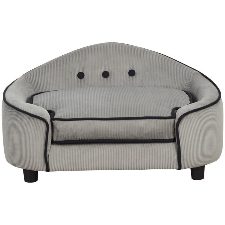 Pet Sofa Couch Small Sized Dog Various Cat Sponge Cushioned Bed Lounge Gray