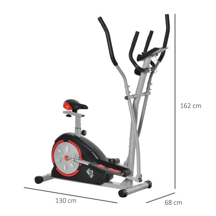 Elliptical Trainer Cardio Workout Exercise Bike Cross Trainer with 6KG Flywheel, Magnetic Resistance, LCD Digital Monitor, Black