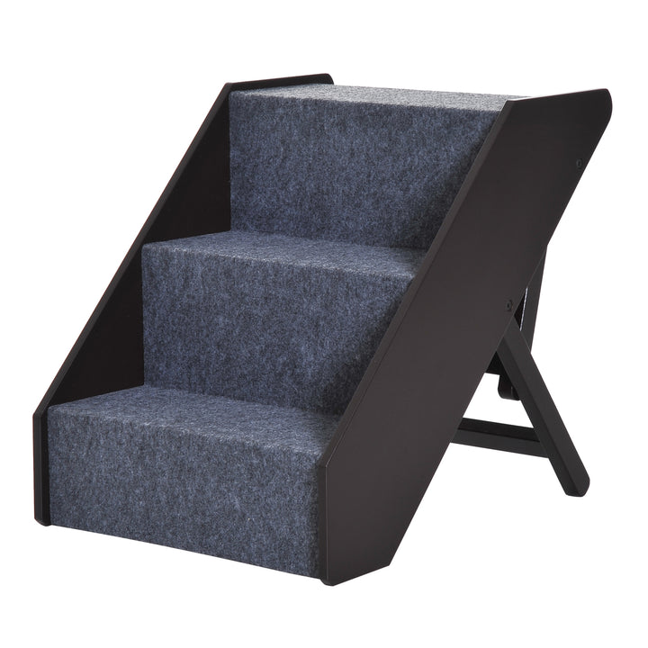 Pet-3 Steps Ladder Ramp-Dark Brown