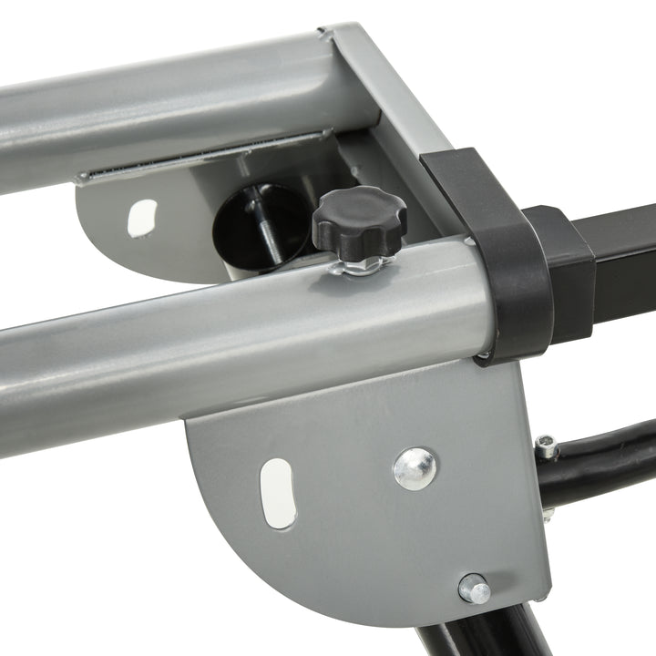 DURHAND Miter Saw Stand with Extensions, Sawhorse for Cutting Logs, Foldable with Wheels Max Load 150 Kg, Black and Grey
