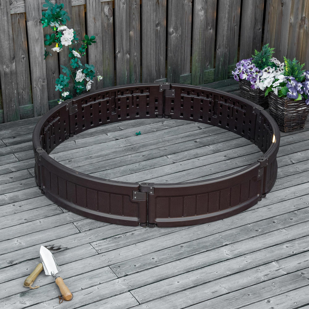 Outsunny Raise Garden Bed Kit, Round Planter Box Above Ground, DIY Assembly for Flowers/Herb/Vegetables Outdoor Garden Backyard, Φ123 x 21cm