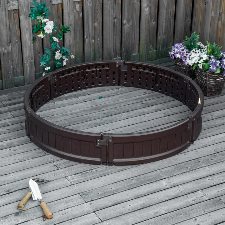 Outsunny Raise Garden Bed Kit, Round Planter Box Above Ground, DIY Assembly for Flowers/Herb/Vegetables Outdoor Garden Backyard, Φ123 x 21cm