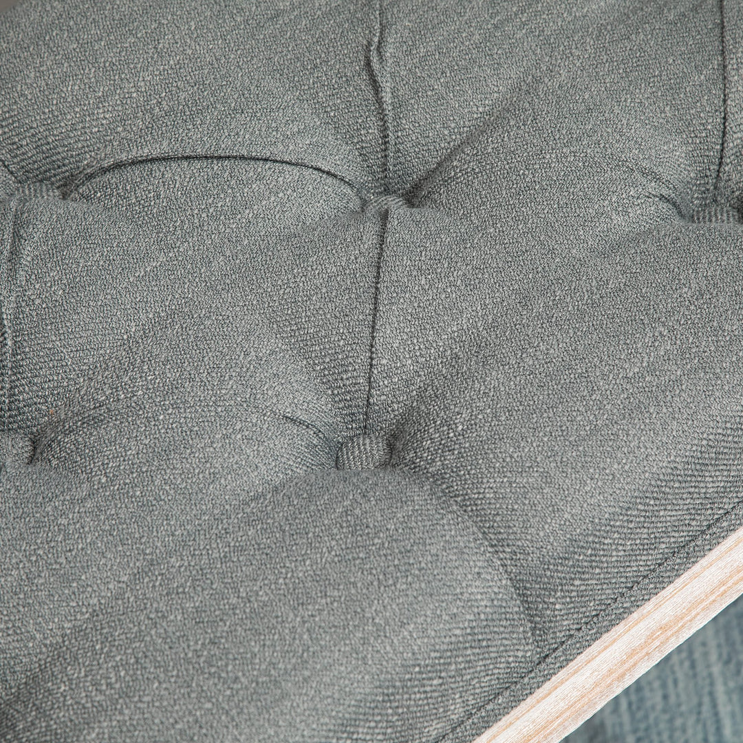 Accent Bench Tufted Upholstered Foot Stool Linen-Touch Fabric Ottoman, Grey