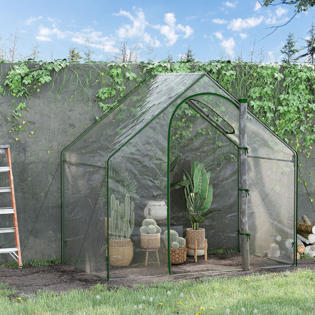 Walk In PVC Greenhouse Garden Outdoor Flower Planter Steel Frame w/Zipped Door 180 x 100 x 168CM