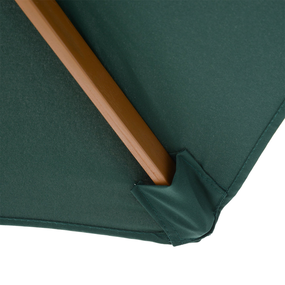 2.5m Wooden Garden Patio Parasol Umbrella-Dark Green