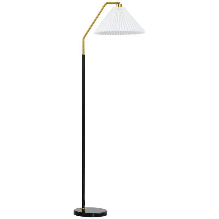 Floor Lamps for Living Room Bedroom with Adjustable Pleated Lampshade, Modern Standing Lamp, 55x37x162cm, White