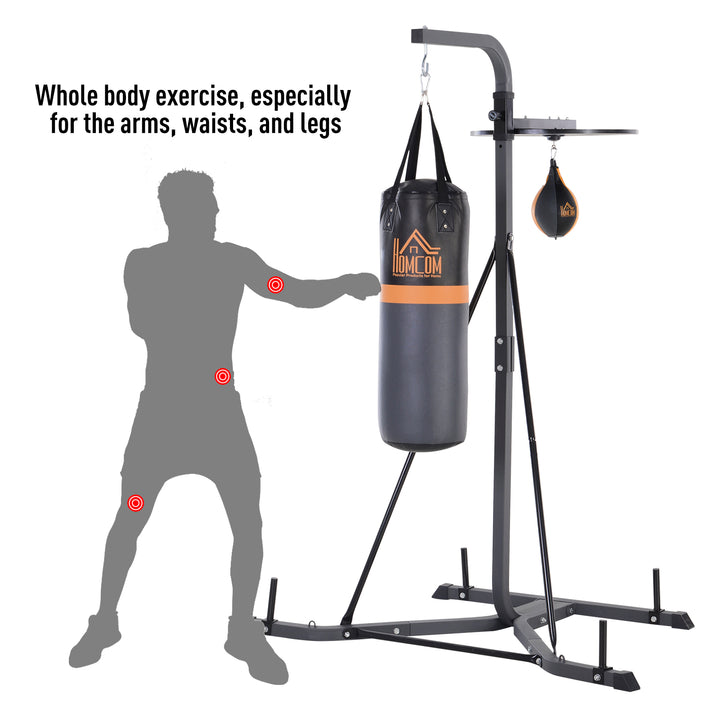 Freestanding Duo Punch Training Punchbag Sandbag  Adjustable Height Home Agility Training Steel Frame