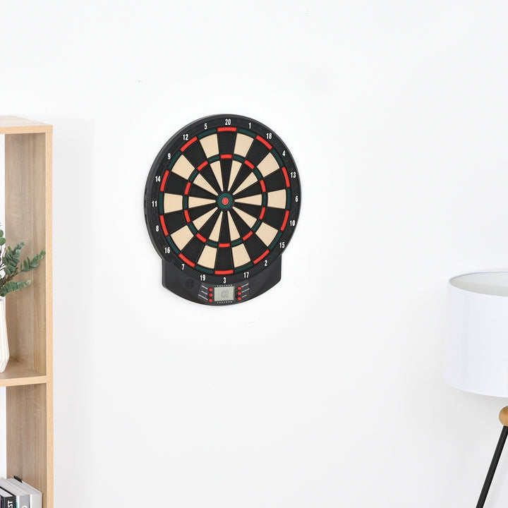 Plastic Electronic Dartboard w/ 6 Darts Black