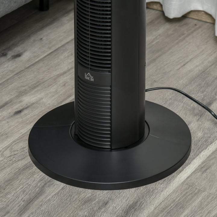 38" Oscillating Tower Fan Remote Control 3 Speed Modes 12-Hour Timer Ultra Slim Cooling Machine Black - Ф31.5 x H96cm