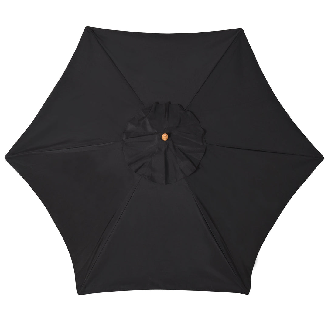 Outsunny 2.5m Wood Garden Parasol Sun Shade Patio Outdoor Wooden Umbrella Canopy Black