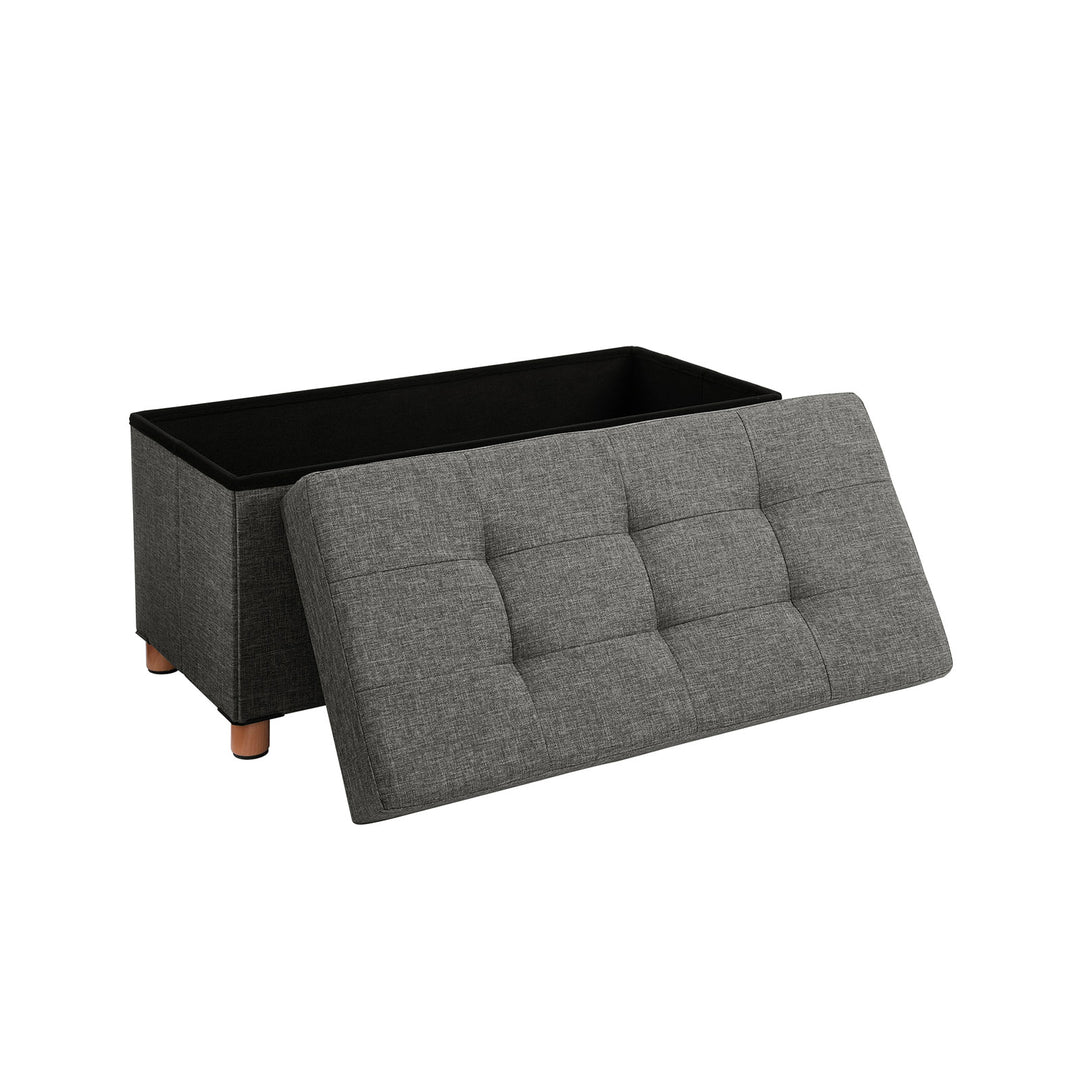 Dark Grey Tufted Ottoman