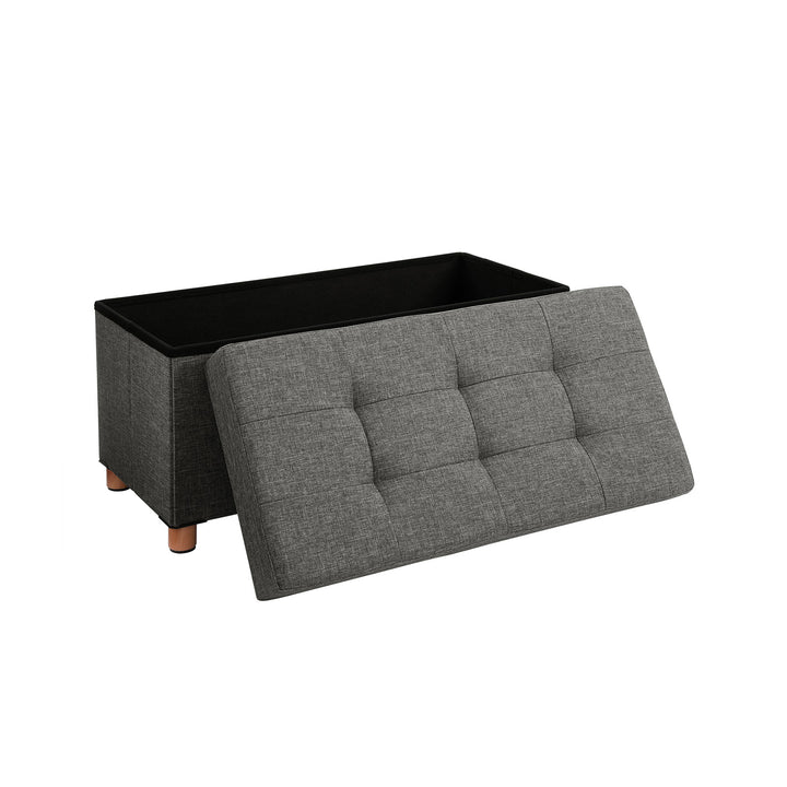 Dark Grey Tufted Ottoman