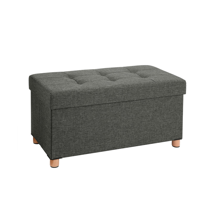 Dark Grey Tufted Ottoman