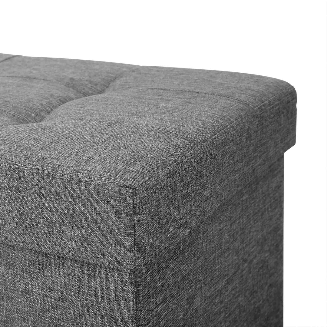 Dark Grey Tufted Ottoman