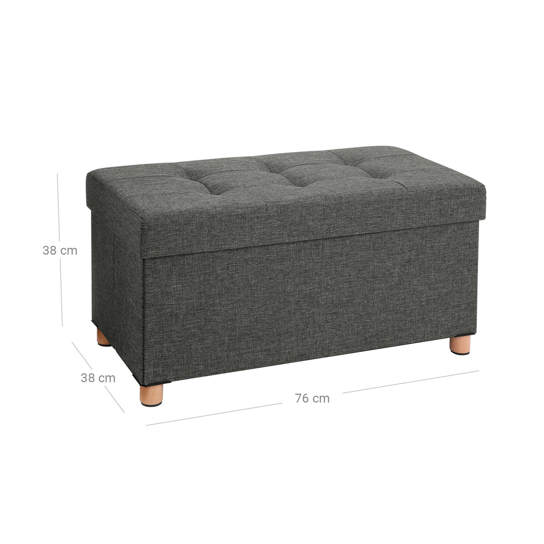 Dark Grey Tufted Ottoman