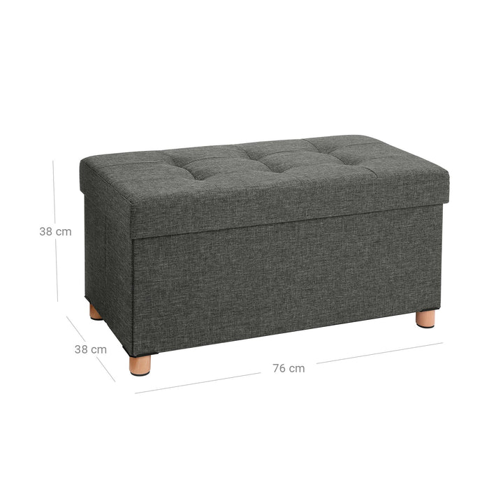 Dark Grey Tufted Ottoman