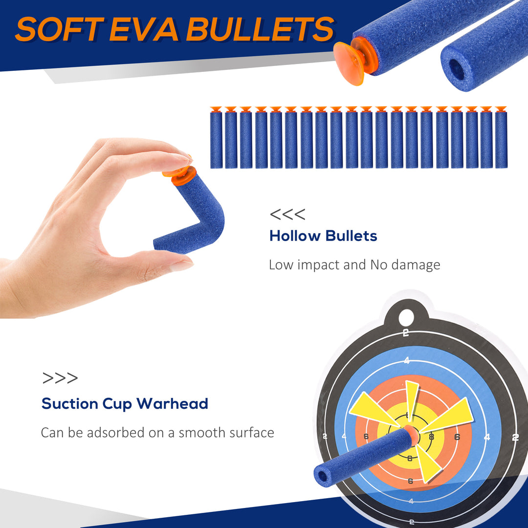Toy Automatic Foam Blaster Gun Shooter w/ 20 Soft EVA Refill Darts Continuous Shot Magazine Shooting Target Board for Boys &amp; Girls 8-12 Years