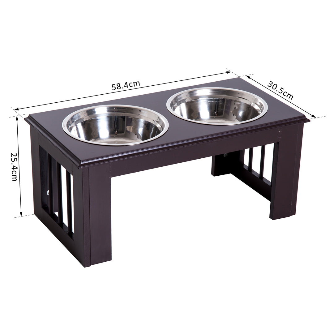 Pawhut Stainless Steel Pet Feeder, 58.4Lx30.5Wx25.4H cm-Brown