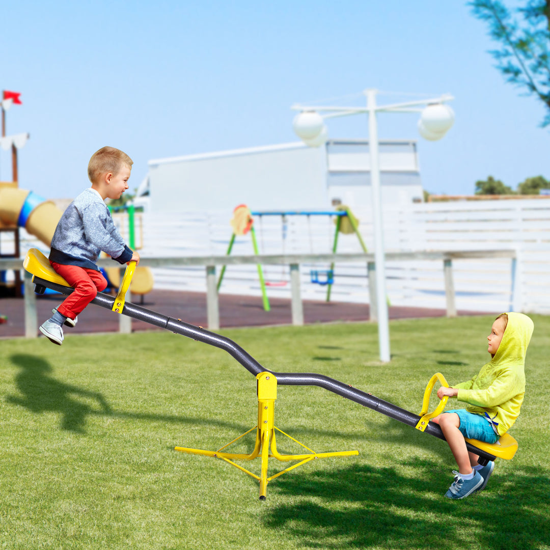 360 Degree Rotating Seesaw for Kids, Metal Teeter-Totter, Children&