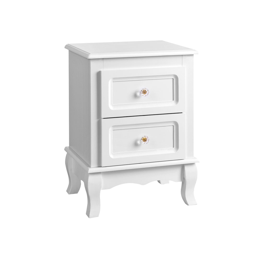 Double White Bedside Tables