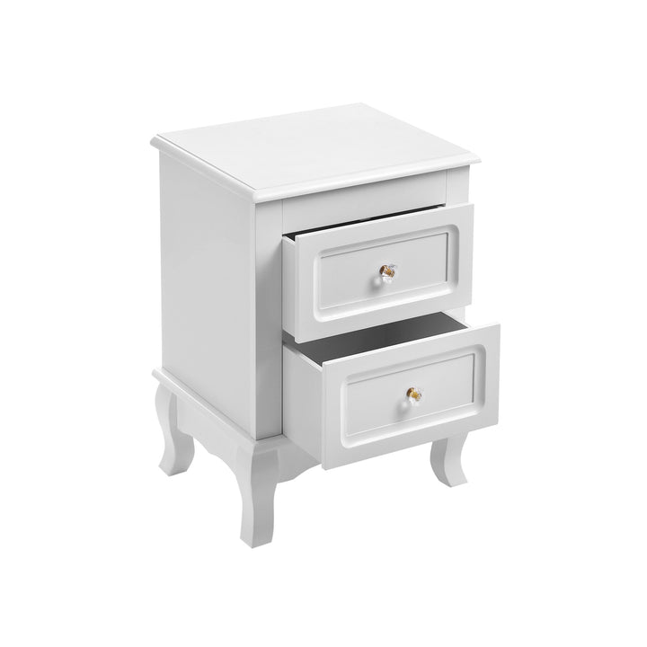 Double White Bedside Tables