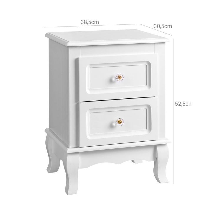Double White Bedside Tables