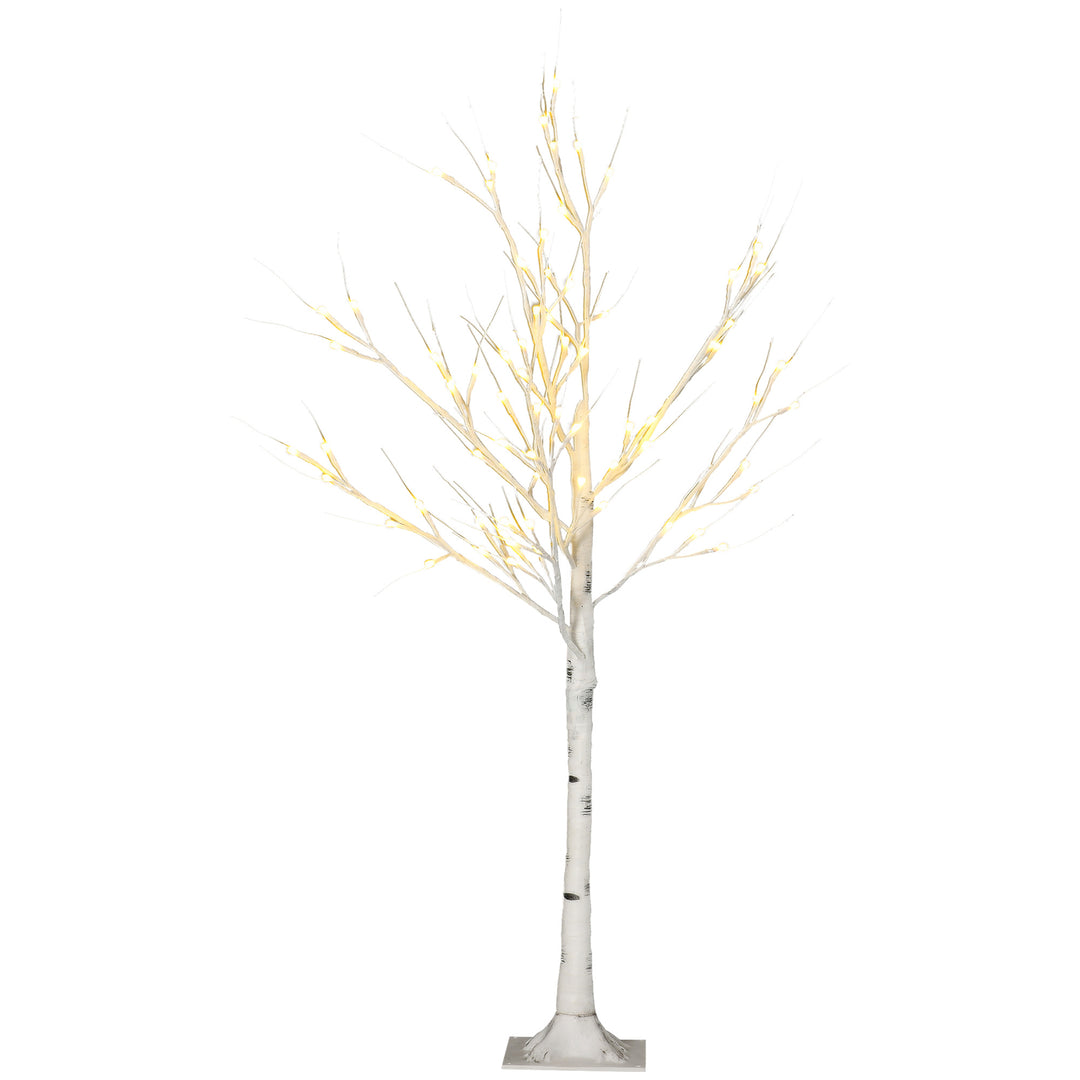 4ft Artificial White Birch Tree Light with 72 Warm White Pre-Lit LED Light for Indoor and Covered Outdoor Use