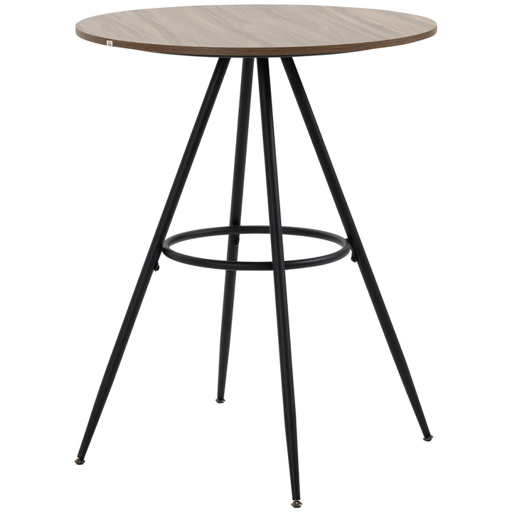 Round Counter Bistro Bar Table with Fixed Tabletop and Steel Legs, Circular Cocktail Table for Dining Room, Home Bar