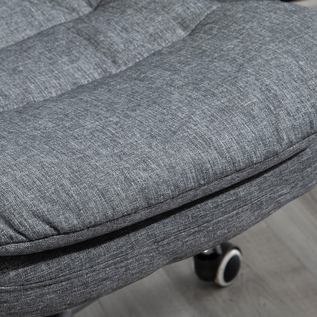 Vinsetto Ergonomic Office Chair Task Chair for Home with Arm, Swivel Wheels, Linen Fabric, Grey