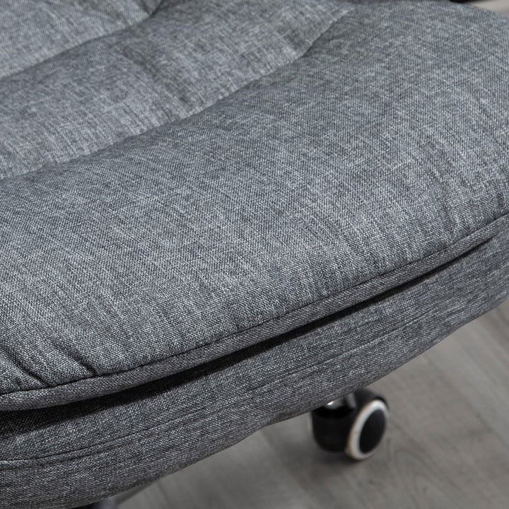 Vinsetto Ergonomic Office Chair Task Chair for Home with Arm, Swivel Wheels, Linen Fabric, Grey